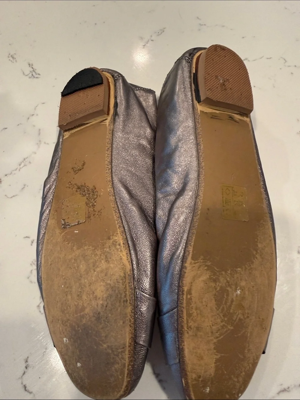 Jeffrey Campbell Ibiza Last Metallic Pewter Leather Ballet Flats Size 9